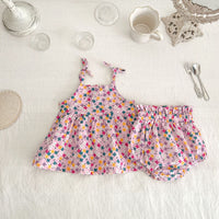 Load image into Gallery viewer, 2 Pieces Set Baby Girls Flower Print Tops And Shorts Wholesale 230407400
