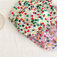 Load image into Gallery viewer, 2 Pieces Set Baby Girls Flower Print Tops And Shorts Wholesale 230407400
