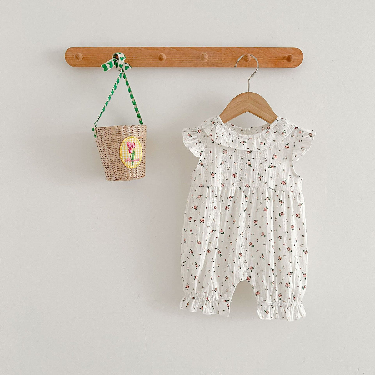 Baby Girls Flower Print Jumpsuits Wholesale 230407419