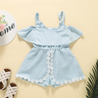 Load image into Gallery viewer, Kid Girls Solid Color Flower Rompers Wholesale 230407421
