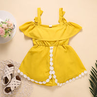 Load image into Gallery viewer, Kid Girls Solid Color Flower Rompers Wholesale 230407421
