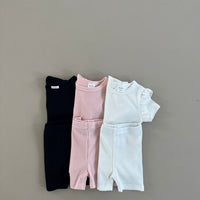 Load image into Gallery viewer, 2 Pieces Set Baby Girls Solid Color Tops And Pants Wholesale 230407449
