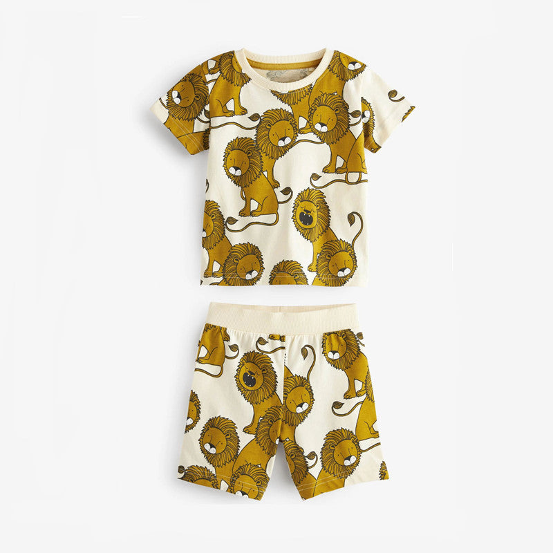 2 Pieces Set Baby Kid Girls Animals Print T-Shirts And Shorts Wholesale 230407457