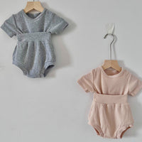 Load image into Gallery viewer, 2 Pieces Set Baby Unisex Solid Color T-Shirts And Shorts Wholesale 230407529
