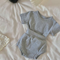 Load image into Gallery viewer, 2 Pieces Set Baby Unisex Solid Color T-Shirts And Shorts Wholesale 230407529
