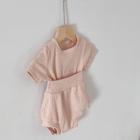 Load image into Gallery viewer, 2 Pieces Set Baby Unisex Solid Color T-Shirts And Shorts Wholesale 230407529
