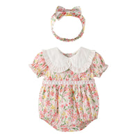 Load image into Gallery viewer, Baby Girls Flower Print Rompers Wholesale 23040753
