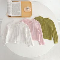 Load image into Gallery viewer, Baby Girls Solid Color Cardigan Knitwear Wholesale 230407561
