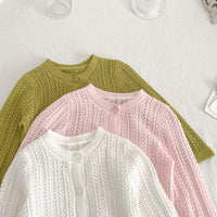 Load image into Gallery viewer, Baby Girls Solid Color Cardigan Knitwear Wholesale 230407561
