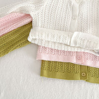Load image into Gallery viewer, Baby Girls Solid Color Cardigan Knitwear Wholesale 230407561
