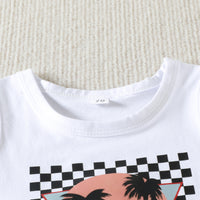 Load image into Gallery viewer, 2 Pieces Set Baby Kid Boys Letters Print Tank Tops And Solid Color Shorts Wholesale 23040761
