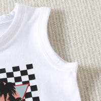 Load image into Gallery viewer, 2 Pieces Set Baby Kid Boys Letters Print Tank Tops And Solid Color Shorts Wholesale 23040761
