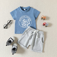 Load image into Gallery viewer, 2 Pieces Set Baby Kid Boys Letters Print T-Shirts And Solid Color Shorts Wholesale 23040765
