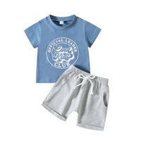 Load image into Gallery viewer, 2 Pieces Set Baby Kid Boys Letters Print T-Shirts And Solid Color Shorts Wholesale 23040765
