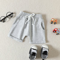 Load image into Gallery viewer, 2 Pieces Set Baby Kid Boys Letters Print T-Shirts And Solid Color Shorts Wholesale 23040765
