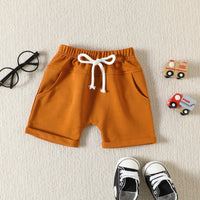 Load image into Gallery viewer, 2 Pieces Set Baby Kid Boys Letters Print T-Shirts And Solid Color Shorts Wholesale 23040765

