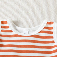 Load image into Gallery viewer, 2 Pieces Set Baby Kid Girls Boys Striped Tank Tops And Solid Color Shorts Wholesale 23040769
