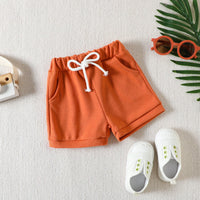 Load image into Gallery viewer, 2 Pieces Set Baby Kid Girls Boys Striped Tank Tops And Solid Color Shorts Wholesale 23040769
