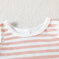 Load image into Gallery viewer, 2 Pieces Set Baby Kid Girls Boys Striped Tank Tops And Solid Color Shorts Wholesale 23040769
