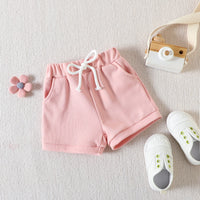 Load image into Gallery viewer, 2 Pieces Set Baby Kid Girls Boys Striped Tank Tops And Solid Color Shorts Wholesale 23040769
