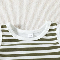 Load image into Gallery viewer, 2 Pieces Set Baby Kid Girls Boys Striped Tank Tops And Solid Color Shorts Wholesale 23040769
