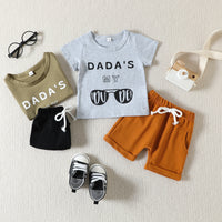 Load image into Gallery viewer, 2 Pieces Set Baby Kid Boys Letters T-Shirts And Solid Color Shorts Wholesale 23040777
