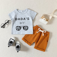 Load image into Gallery viewer, 2 Pieces Set Baby Kid Boys Letters T-Shirts And Solid Color Shorts Wholesale 23040777
