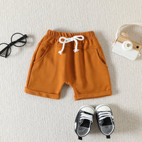 Load image into Gallery viewer, 2 Pieces Set Baby Kid Boys Letters T-Shirts And Solid Color Shorts Wholesale 23040777
