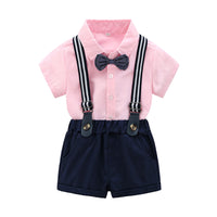 Load image into Gallery viewer, 2 Pieces Set Baby Kid Boys Solid Color Bow Shirts And Suits Rompers Wholesale 23041102
