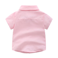 Load image into Gallery viewer, 2 Pieces Set Baby Kid Boys Solid Color Bow Shirts And Suits Rompers Wholesale 23041102
