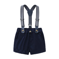 Load image into Gallery viewer, 2 Pieces Set Baby Kid Boys Solid Color Bow Shirts And Suits Rompers Wholesale 23041102
