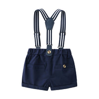 Load image into Gallery viewer, 2 Pieces Set Baby Kid Boys Solid Color Bow Shirts And Suits Rompers Wholesale 23041102
