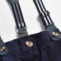 Load image into Gallery viewer, 2 Pieces Set Baby Kid Boys Solid Color Bow Shirts And Suits Rompers Wholesale 23041102
