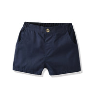 Load image into Gallery viewer, 2 Pieces Set Baby Kid Boys Print Polo Shirts And Solid Color Shorts Wholesale 23041106
