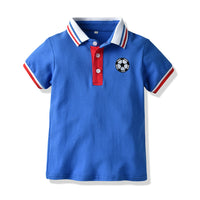 Load image into Gallery viewer, 2 Pieces Set Baby Kid Boys Print Polo Shirts And Solid Color Shorts Wholesale 23041106
