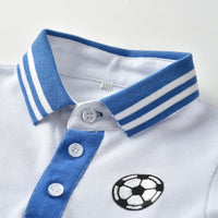 Load image into Gallery viewer, 2 Pieces Set Baby Kid Boys Print Polo Shirts And Solid Color Shorts Wholesale 23041106
