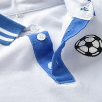 Load image into Gallery viewer, 2 Pieces Set Baby Kid Boys Print Polo Shirts And Solid Color Shorts Wholesale 23041106
