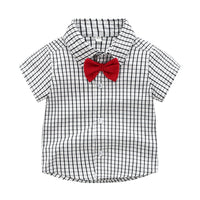 Load image into Gallery viewer, 2 Pieces Set Baby Kid Boys Birthday Party Bow Shirts And Color-blocking Rompers Wholesale 23041107
