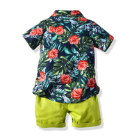 Load image into Gallery viewer, 2 Pieces Set Baby Kid Boys Bow Shirts And Solid Color Shorts Wholesale 23041110
