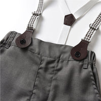 Load image into Gallery viewer, 2 Pieces Set Baby Kid Boys Bow Shirts And Solid Color Jumpsuits Wholesale 230411106
