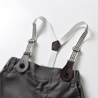 Load image into Gallery viewer, 2 Pieces Set Baby Kid Boys Bow Shirts And Solid Color Jumpsuits Wholesale 230411106
