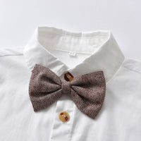 Load image into Gallery viewer, 2 Pieces Set Baby Kid Boys Bow Shirts And Solid Color Jumpsuits Wholesale 230411107
