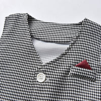 Load image into Gallery viewer, 3 Pieces Set Baby Kid Boys Dressy Solid Color Bow Shirts Checked Vests Waistcoats And Jumpsuits Wholesale 230411109
