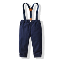 Load image into Gallery viewer, 3 Pieces Set Baby Kid Boys Dressy Solid Color Bow Shirts Checked Vests Waistcoats And Jumpsuits Wholesale 230411109
