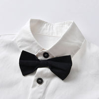 Load image into Gallery viewer, 2 Pieces Set Baby Kid Boys Dressy Solid Color Bow Shirts And Rompers Wholesale 230411110
