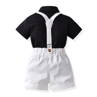 Load image into Gallery viewer, 2 Pieces Set Baby Kid Boys Dressy Solid Color Bow Shirts And Rompers Wholesale 230411110
