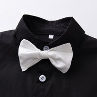 Load image into Gallery viewer, 2 Pieces Set Baby Kid Boys Dressy Solid Color Bow Shirts And Rompers Wholesale 230411110
