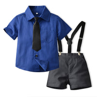 Load image into Gallery viewer, 2 Pieces Set Baby Kid Boys Dressy Solid Color Bow Shirts And Rompers Wholesale 230411112
