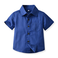 Load image into Gallery viewer, 2 Pieces Set Baby Kid Boys Dressy Solid Color Bow Shirts And Rompers Wholesale 230411112
