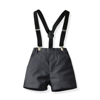 Load image into Gallery viewer, 2 Pieces Set Baby Kid Boys Dressy Solid Color Bow Shirts And Rompers Wholesale 230411112
